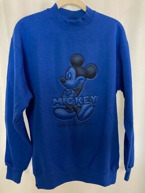 NWOT Disney Men's Blue Mickey Crewneck Sweatshirt Sz M Walt Disney World